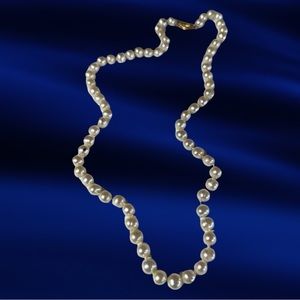 Freshwater 6.2-5.3 mm Pearl Necklace with 14k Yellow Gold Clasp 17”